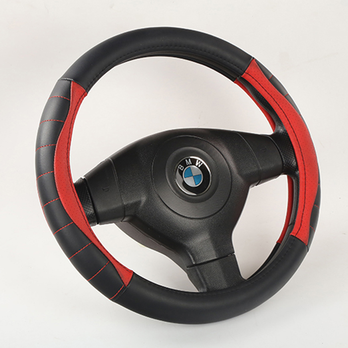 SEG Direct Black Microfiber Leather Auto Car Steering Wheel Cover 