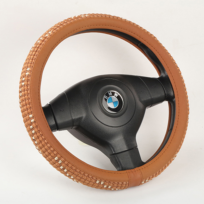 Non-slip PU and knitting breathable car steering wheel cover  special design hot sale factory price 