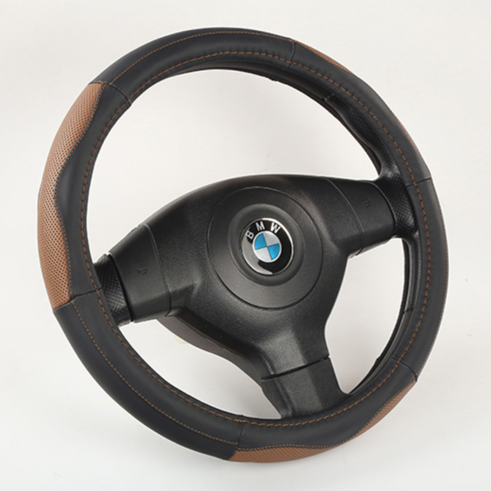 Non-slip PU and knitting breathable car steering wheel cover special design hot sale factory price